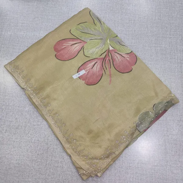 Fancy Crepe Silk Saree with Stone Work | SR270